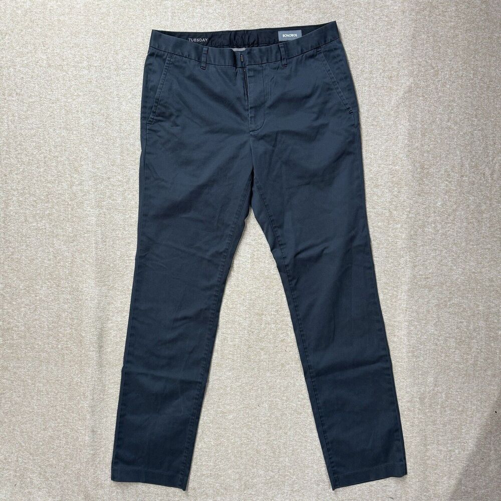 Bonobos Slim Tuesday Mens Size 34x34 Gray/Blue Casual Pants